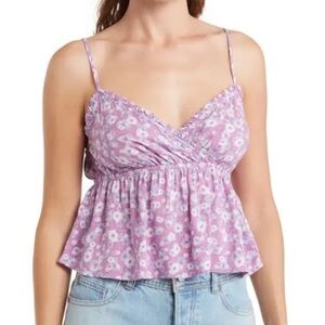 ABOUND Lilac Vneck Fit and Flare Cropped Top